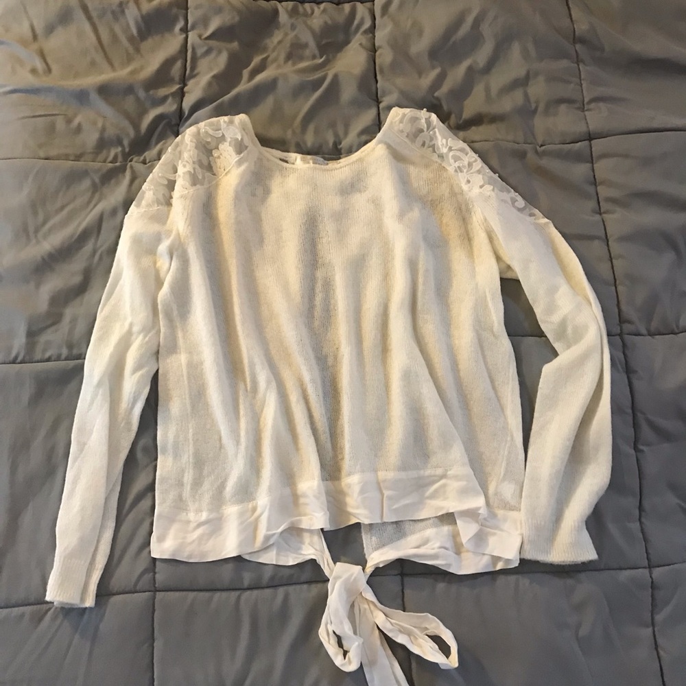 LC Lauren Conrad White open Back Sweater